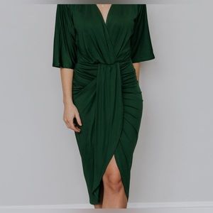 NWT beautiful hunter green midi dress